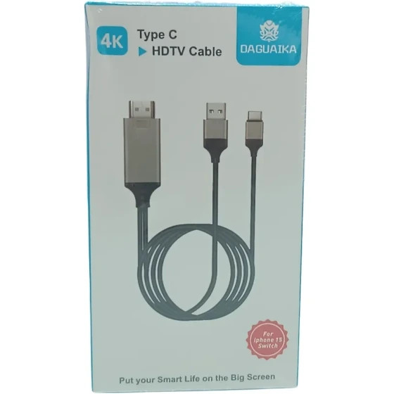 کابل تبدیل Type-C به HDMI 4K برند DAGUAIKA | انتقال تصویر گوشی به تلویزیون