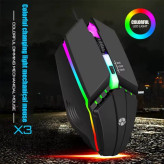 ماوس گیمینگ باسیم مدل X3 با نورپردازی RGB و طراحی ارگونومیک