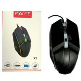 ماوس گیمینگ باسیم مدل X3 با نورپردازی RGB و طراحی ارگونومیک